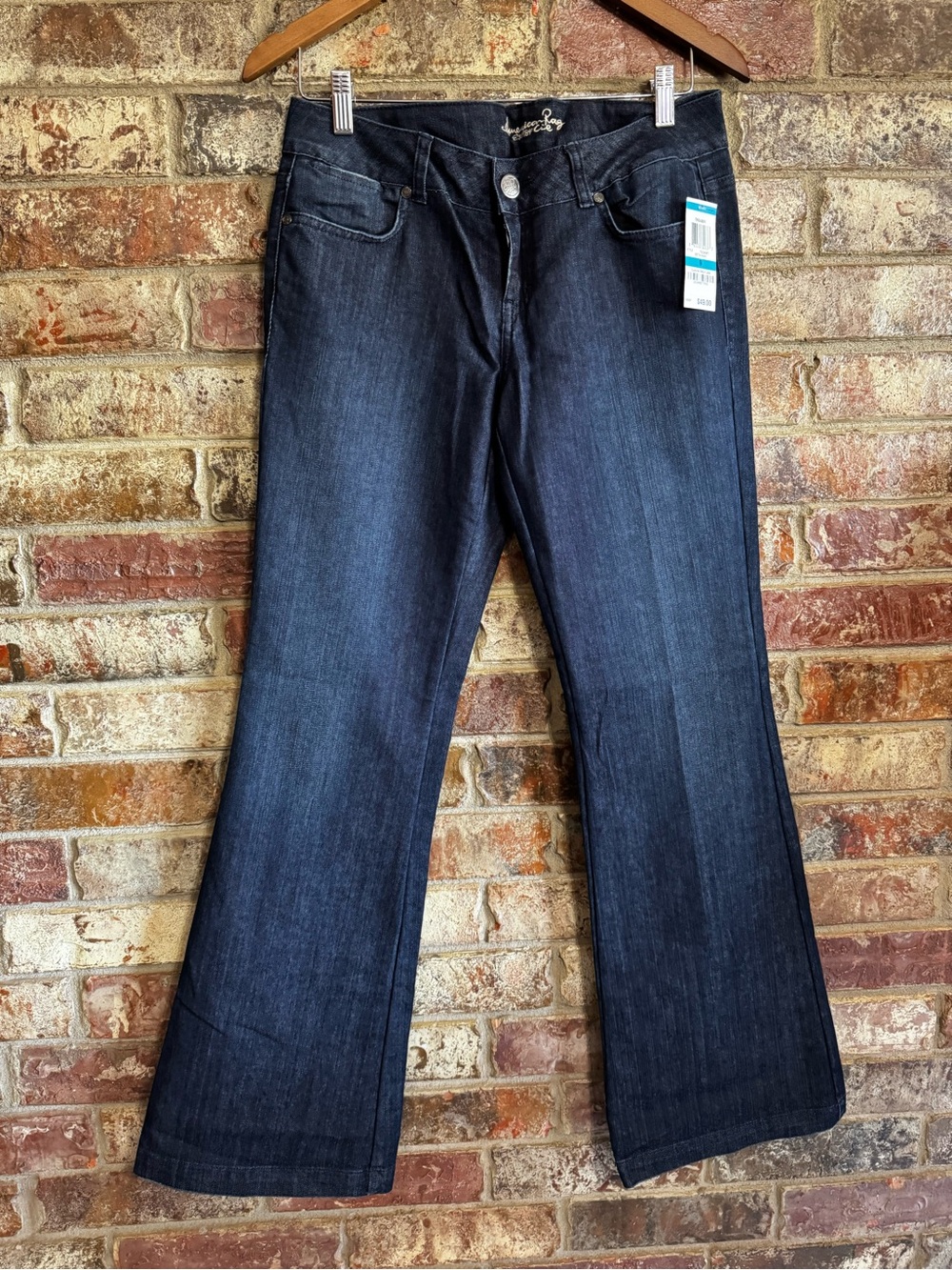 Deadstock American Rag Greta wash low cut flare denim trousers